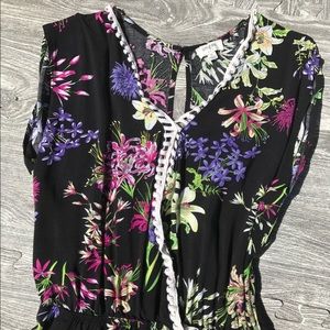 Floral Romper with crochet detail